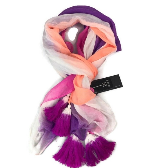 INC Accessories - INC Purple Pink Ombre Tasseled Summer Sarong Wrap